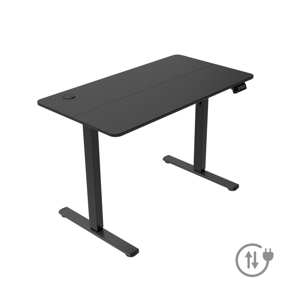 mars gaming mgd ergopro mesa gaming motorizada altura regulable hasta 118cm soportes auriculares y bebidas gestion de cables estructura acero 110x60x1.5cm acabado en fibra de carbono color negro