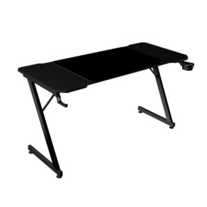 mars gaming mgd x140 mesa gaming soportes auriculares y bebidas alfombrilla xxl estructura acero 140x60x1.5cm acabado en fibra de carbono color negro