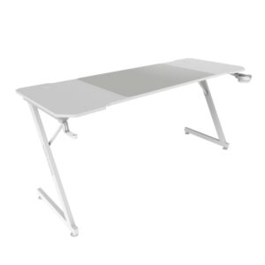 mars gaming mgd x160 mesa gaming soportes auriculares y bebidas alfombrilla xxl estructura acero 160x60x1.5cm acabado en fibra de carbono color blanco
