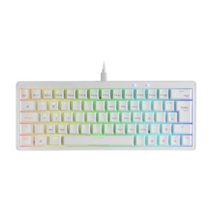 mars gaming mkminipro teclado compacto hibrido h mech switch skn amarillo disposicion internacional qwerty us iluminacion rgb chroma 300x114x42mm color blanco