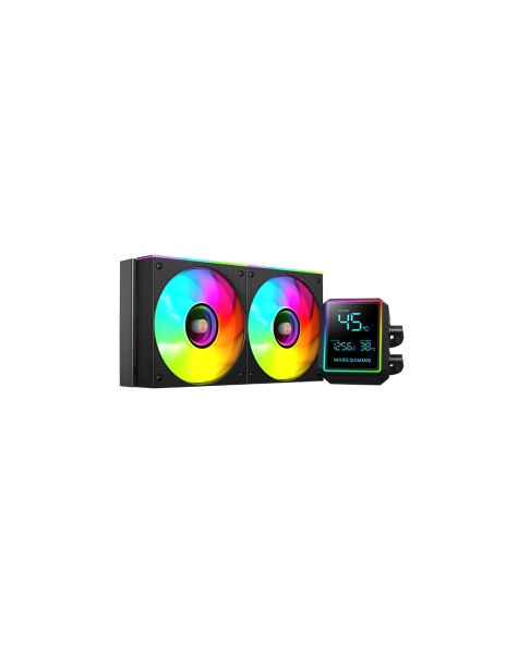 mars gaming ml lcdpro240 kit de refrigeracion liquida potencia 500w pantalla lcd 2.8" bomba opti chamber iluminacion argb color negro