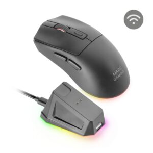 mars gaming mm t3 raton inalambrico ultraligero 14400dpi bluetooth 5.0 rf 2.4ghz switches huano base con luces rgb 7 botones configurables 118x64x40mm color negro