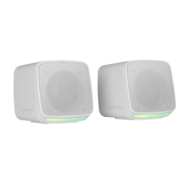 mars gaming ms pro altavoz compacto de 10w alimentacion usb luces rgb jack 3.5mm cable de 80cm color blanco