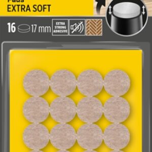 scotch pack de 16 almohadillas de fieltro 17mm de diametro extrasuaves color beige