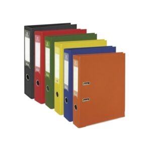 bismark pack de 25 archivadores a z formato a4 pvc de gran resistencia tarjetero en el lomo cartoneras metalicas en el borde inferior mecanismo de palanca colores surtidos