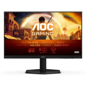 aoc 24g42e monitor 23.8" led fastips fhd 180hz respuesta 1ms hdmi, displayport vesa 100x100mm color negro