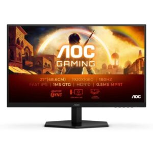 aoc 27g42e monitor 27" led fastips fhd 180hz respuesta 1ms hdmi, displayport vesa 100x100mm color negro
