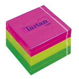 tartan 7676n pack de 6 blocs de 100 notas adhesivas reposicionables 76x76mm 100% pefc colores surtidos