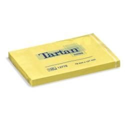 tartan pack de 12 blocs de 100 notas adhesivas reposicionables 76x127mm 100% pefc color amarillo claro