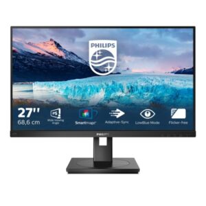 philips s line 272s1ae/00 monitor 27" led ips fullhd 75hz respuesta 4ms altavoces 4w regulable en altura, giratorio e inclinable hdmi, dvi, displayport, vga vesa 100x100mm color negro
