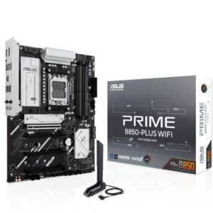 asus prime b850 plus wifi placa base am5 wifi, bluetooth, 4x ddr5, 3x m2, 4x sata iii, pcie 3.0, 4.0, 5.0,usb 2.0, 3.2, usb c, rj 45, hdmi, displayport, atx