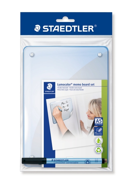staedtler lumocolor 641 lamina para notas flexible con rotulador tamaño 210x148mm autoadhesivo limpieza en seco