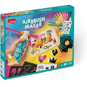 maped airbrush maker kit de aerografo para niños facil de usar con rotuladores maped jungle + pack de recambios para niños a partir de 5 años