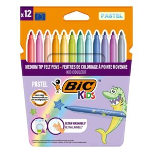 bic kids couleur pastel pack de 12 rotuladores punta mediana lavable colores pastel surtidos