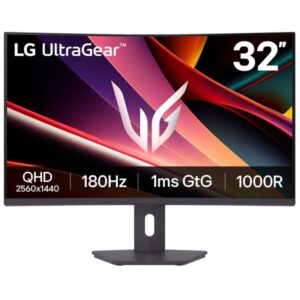 lg ultragear monitor 31.5" curvo 1000r va qhd freesync 180hz respuesta 1ms 16:9 hdmi, displayport vesa 100x100mm