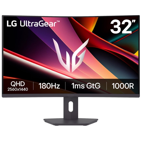 lg ultragear monitor 31.5" curvo 1000r va qhd freesync 180hz respuesta 1ms 16:9 hdmi, displayport vesa 100x100mm