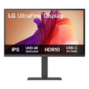 lg monitor led 27" ips uhd 4k 60hz hdr 10 respuesta 5ms ajustable en altura, inclinable y giratorio altavoces 2 x 5w 16:9 hdmi, displayport, usb c, usb a vesa 100x100