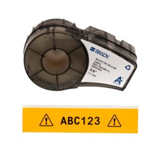 brady m21 750 595 yl cinta de etiquetas original vinilo texto negro sobre fondo amarillo ancho 19,05mm x 6,40m