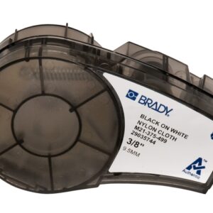 brady m21 375 499 cinta de etiquetas original tela de nylon texto negro sobre fondo blanco ancho 9,53mm x 4,88m