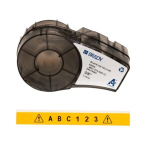 brady m21 375 595 yl cinta de etiquetas original vinilo texto negro sobre fondo amarillo ancho 9.53mm x 6,40m