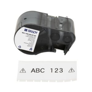 brady m5c 1500 595 wt bk cinta de etiquetas original vinilo texto negro sobre fondo blanco ancho 38,10mm x 7,62m
