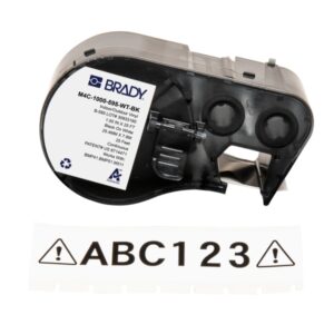brady m4c 1000 595 wt bk cinta de etiquetas original vinilo texto negro sobre fondo blanco ancho 25,40mm x 7,62m