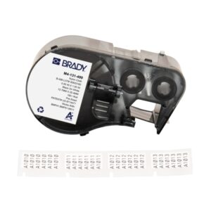 brady m4 131 499 cinta de etiquetas original tela de nylon texto negro sobre fondo blanco ancho 25,40mm x alto 12,70mm