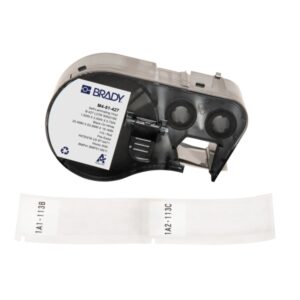 brady m4 51 427 cinta de etiquetas original vinilo autolaminable texto negro sobre fondo blanco ancho 25,40mm x alto 63,50mm