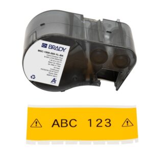 brady m5c 1500 595 yl bk cinta de etiquetas original vinilo texto negro sobre fondo amarillo ancho 38,10mm x 7,62m