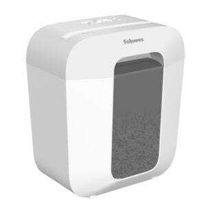 fellowes lx25 destructora de papel manual corte en particulas p 4 destruye hasta 6 hojas papelera de 11.5l color blanco