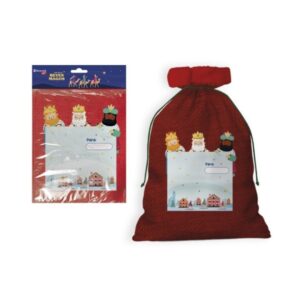 bismark saco grande para regalos reyes magos 50x70cm con prate para personalizar con el nombre