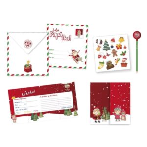 bismark carta para papa noel incluye sobre decorado, hoja de pegatinas y lapiz con goma