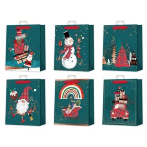 bismark bolsa de papel navidad impresion foil 6 diseños diferentes