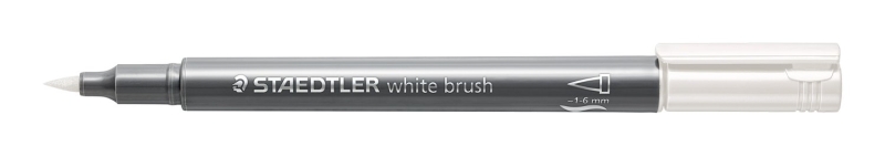 staedtler metallic brush rotulador punta pincel trazo 1 6mm aprox tinta base de agua color blanco