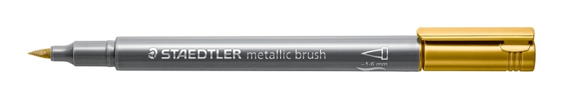 staedtler metallic brush rotulador punta pincel trazo 1 6mm aprox tinta base de agua color oro