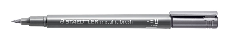 staedtler metallic brush rotulador punta pincel trazo 1 6mm aprox tinta base de agua color plata