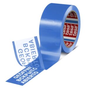 tesa 64007 cinta para precintado a prueba de manipulaciones 50mm x 50 metros para aplicacion manual y automatica adhesivo acrilico a base de agua color azul