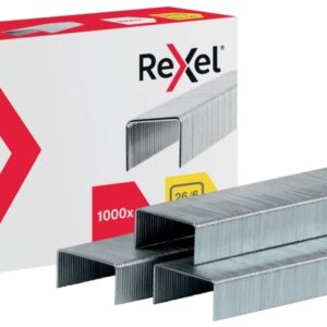 rexel caja de 1000 grapas 26/6 nº56 hasta 20 hojas acero de alta calidad patilla de 6mm