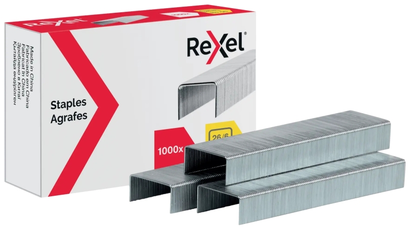 rexel caja de 1000 grapas 26/6 nº56 hasta 20 hojas acero de alta calidad patilla de 6mm