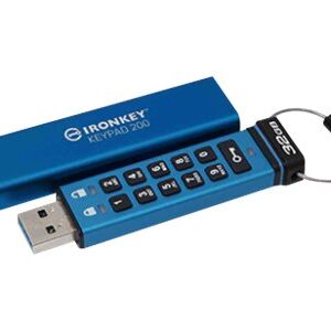kingston iron key keypad 200 memoria usb tipo c 32gb usb c 3.2 gen 1 tipo a xts aes 145 mb/s read speed 115 mb/s write speed