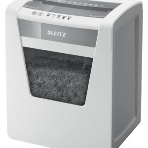 leitz iq office p5 destructora de papel micro corte p 5 destruye hasta 10 hojas capacidad de la papelera 23l 2 horas de funcionamiento ininterrumpido color blanco/gris