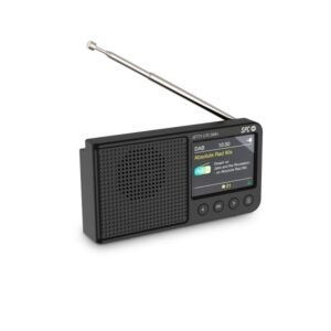 spc jetty lite radio portatil digital dab+ pantalla tft 2.4" antena telescopica bateria recargable funcion altavoz bluetooth color negro