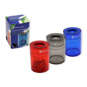 bismark portaclips de plastico con deposito transparente 45x45x65mm embocadura imantada colores surtidos aleatorios