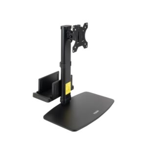 tooq soporte de mesa para monitor de 17" 27" regulable en altura. giratorio e inclinable gestion de cables peso max 6kg soporte para mini cpu vesa 100x100mm