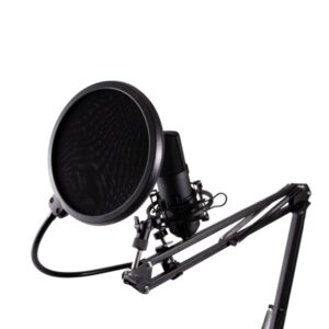 coolbox coolcaster microfono usb cardioide de brazo extensible para streaming parabrisas y filtro pop tripode color negro