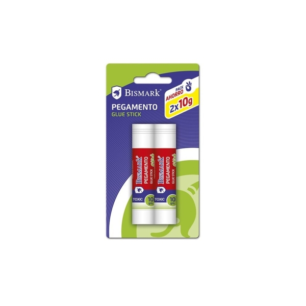 bismark pack de 2 barras de pegamento 10gr multiusos sin disolventes uso escolar