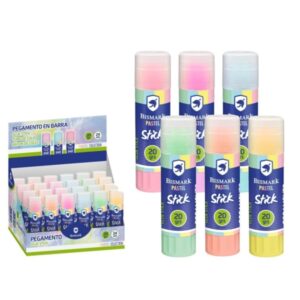 bismark pastel barra de pegamento 20gr multiusos sin disolventes uso escolar colores pastel surtidos