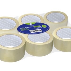 bismark pack de 6 precintos de embalaje 50mm x 66m polipropileno 55 micras transparente