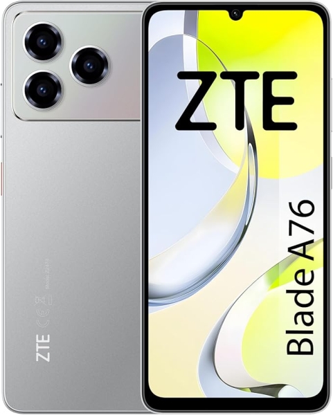 zte blade a76 smartphone pantalla 6,75" 4+8 gb ram 128 gb 90 hz camara 50 mp bateria 5000 mah color gris