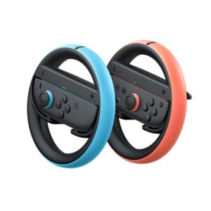 nintendo pack de 2 volantes para joy con 2 conexion magnetica segura mejor agarre inmersion en juegos de carreras no incluye mandos color negro con rojo y azul